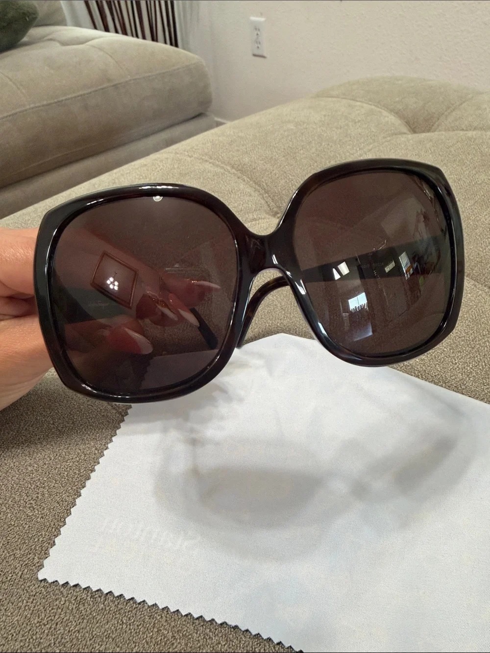 Salvatore Ferragamo Black Tortoiseshell Frame Sunglasses